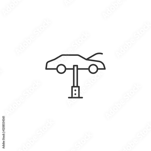 Minimalist car lift icon for automotive repair and maintenance services