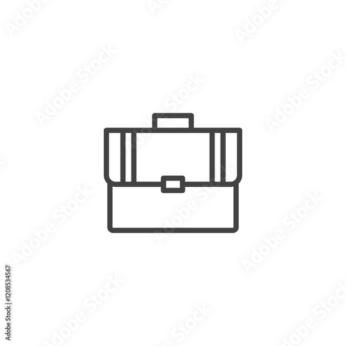 Minimalist briefcase icon in black and white design