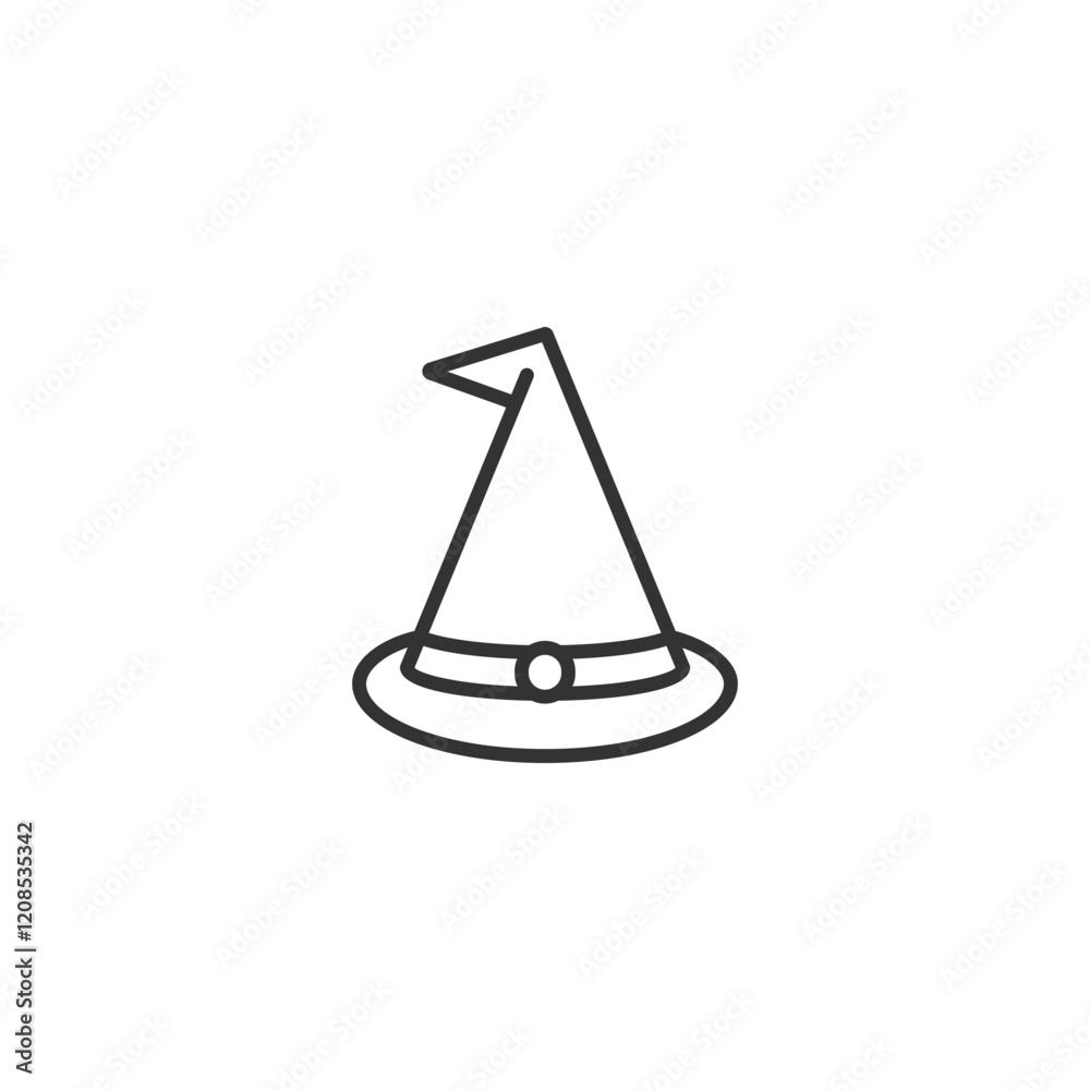 Minimalist witch hat icon for halloween designs and themes Minimalist witch hat icon for halloween designs and themes