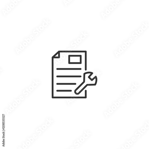 Document configuration with wrench icon on white background