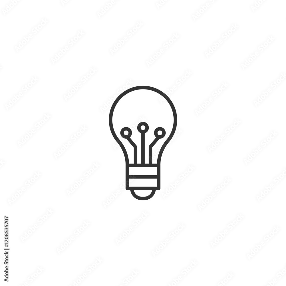 Minimalist lightbulb with circuitry icon for technology innovation Minimalist lightbulb with circuitry icon for technology innovation