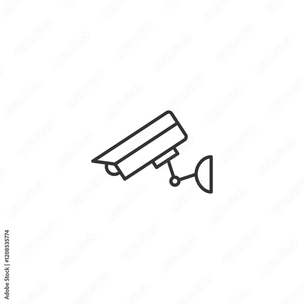 Simple line art surveillance camera icon for security solutions Simple line art surveillance camera icon for security solutions
