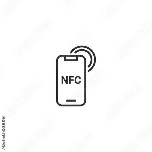 Nfc mobile payment icon: contactless digital transaction technology