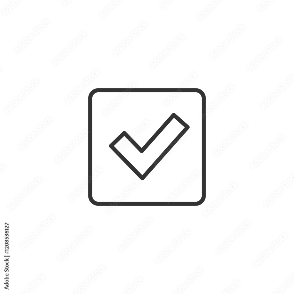 Minimalist checkmark icon in simple black and white design
