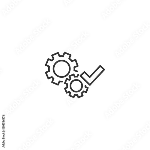 Gear and checkmark icon representing quality and efficiency in operations