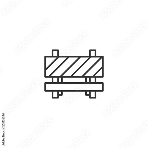 Minimalist construction barrier icon design for urban infrastructure projects
