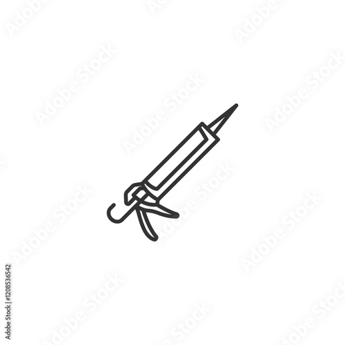 Caulking gun line art illustration for construction and home improvement projects