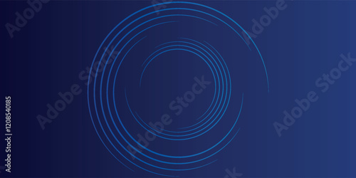 Abstract blue background with blue glowing diagonal geometric lines. Modern shiny blue rounded rectangle lines pattern. Minimalist graphic design. Futuristic technology concept