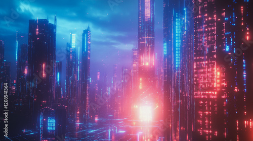 Wallpaper Mural Smart digital Innovation city with connection network reciprocity over the cityscape. of future smart wireless digital city and social media networking systems that connects people with in city Torontodigital.ca