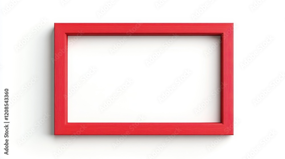 Empty red frame on plain white background Empty red frame on plain white background