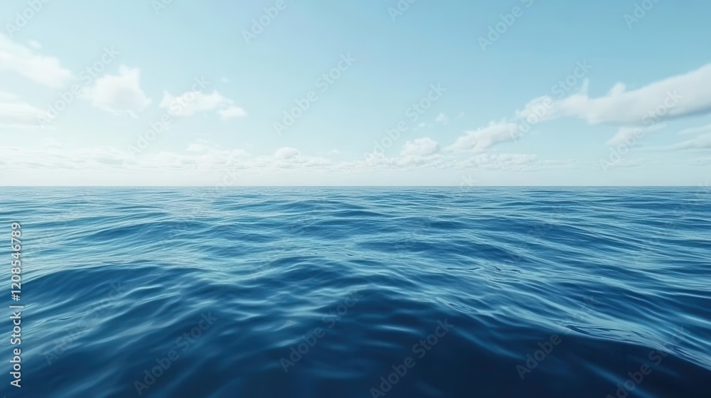 Obraz premium Tranquil ocean and clear sky landscape