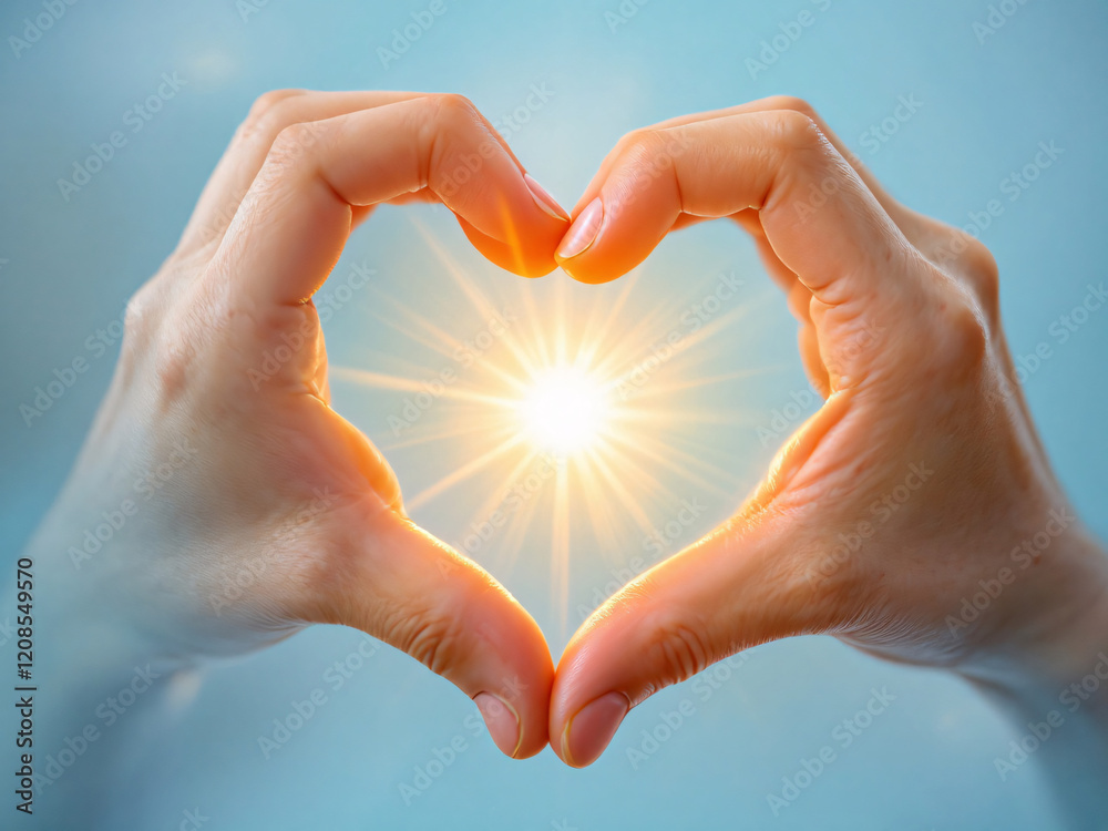 Glowing heart cradled by hands, symbolizing love and warmth. Glowing heart cradled by hands, symbolizing love and warmth.