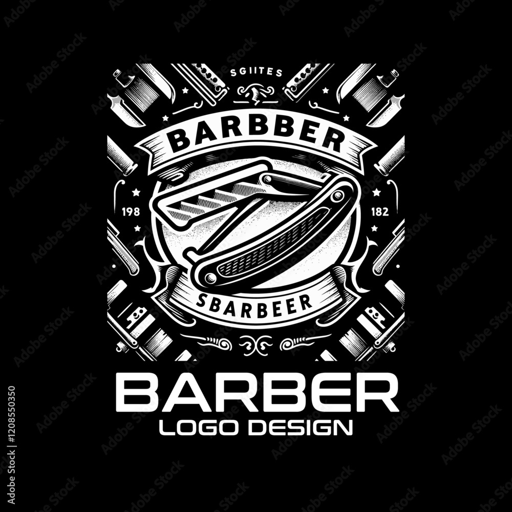 Obraz premium Barber Vector Logo Design