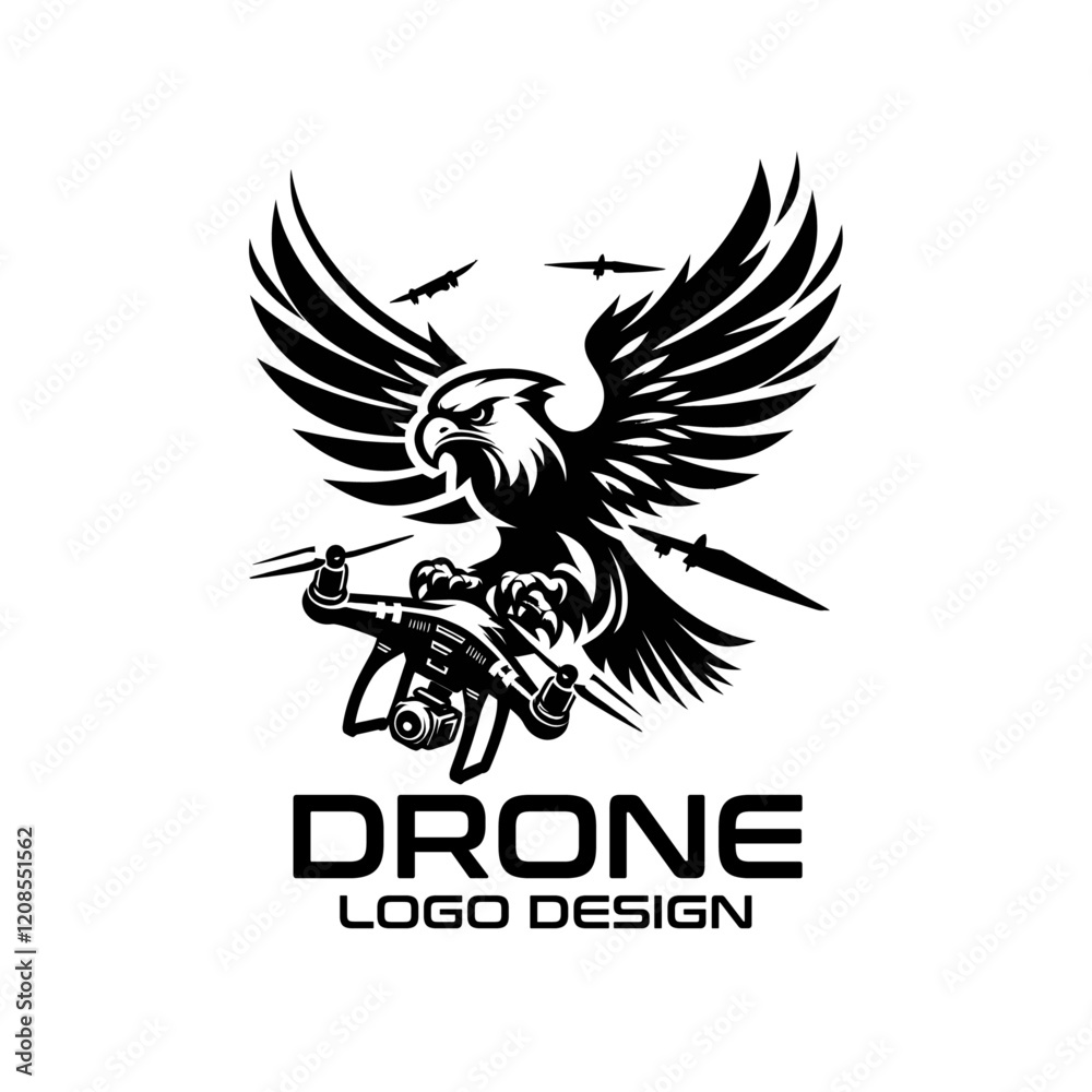 Naklejka premium Drone Vector Logo Design