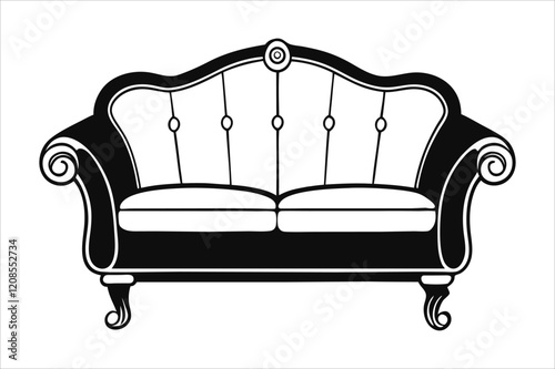 Sofa silhouettes set, couch pack of vector silhouette design, isolated background.