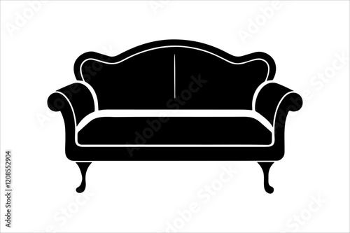 Sofa silhouettes set, couch pack of vector silhouette design, isolated background.