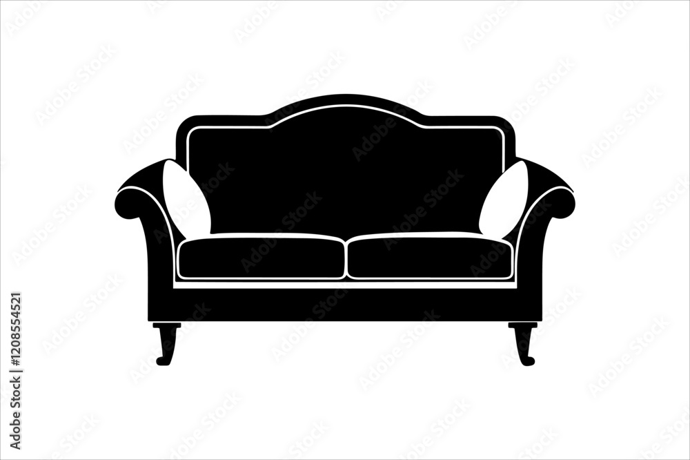 Sofa silhouettes set, couch pack of vector silhouette design, isolated background. Sofa silhouettes set, couch pack of vector silhouette design, isolated background.