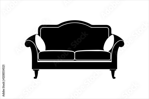 Sofa silhouettes set, couch pack of vector silhouette design, isolated background.