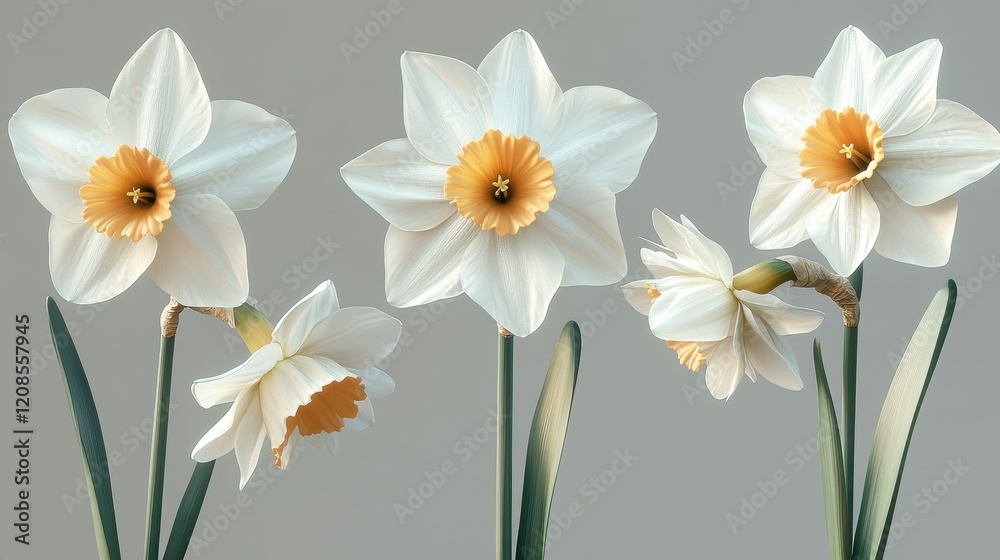 Fototapeta premium Elegant daffodil flowers for spring and easter designs
