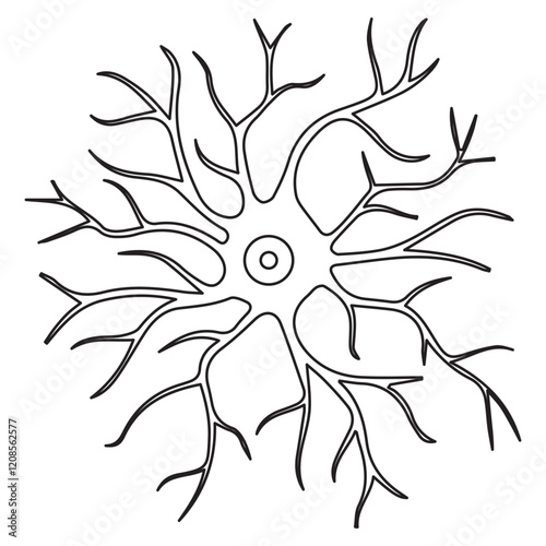 Reaktive astrocyte line icon