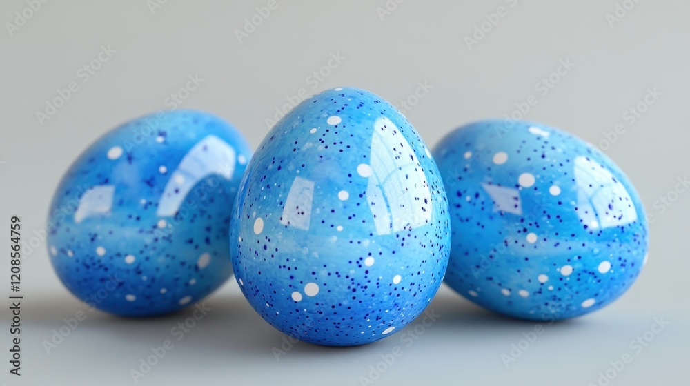 Ultra realistic blue easter eggs display for holiday decor and design Ultra realistic blue easter eggs display for holiday decor and design