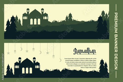 Set Of Ramadan Banner Design photo