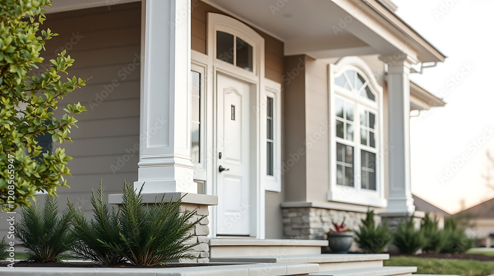 Luxury Home Exterior: Modern Architectural Design, Landscaping, and Real Estate Photography