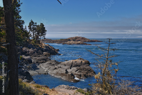 Obraz na płótnie Shark Reef Sanctuary coastal ocean views Lopez Island, San Juan Islands summer 2024, Washington, United States. w salonie