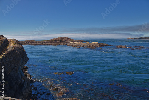 Shark Reef Sanctuary coastal ocean views Lopez Island, San Juan Islands summer 2024,  Washington, United States. photo