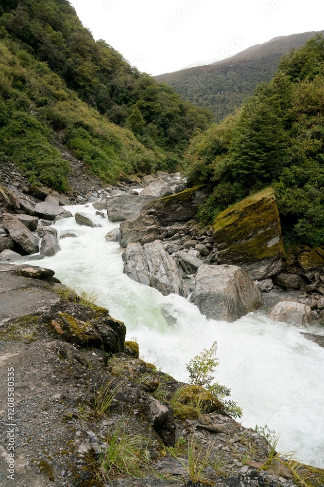Gates of Haast and Haast River on a Cloudy Day Gates of Haast and Haast River on a Cloudy Day