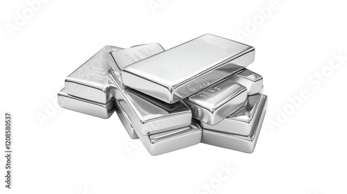 Stack of Shiny Silver Bullion Bars Precious Metal Wealth Concept