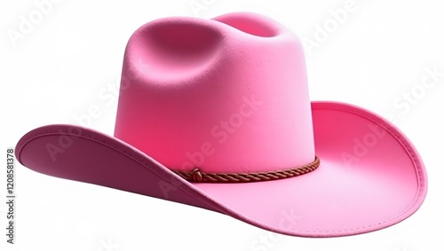 A detailed digital painting of a pink cowboy hat - Playfulness & individuality - suitable for themed parties, fashion blogs and design projects photo