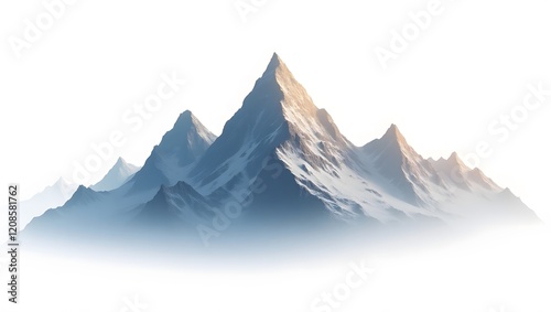 A majestic isolated mountain range, symbolizing strength and resilience, suitable for outdoor adventure brand logos or nature themed backgrounds, websites, and posters photo