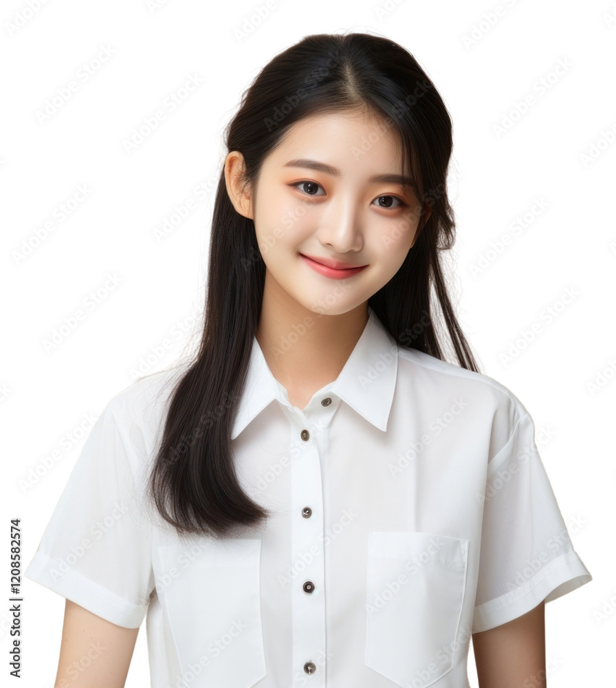 PNG Highschool chinese Student girl blouse smile happy. PNG Highschool chinese Student girl blouse smile happy.