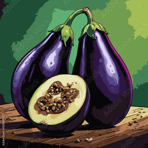 Eggplant vector art for design needs 