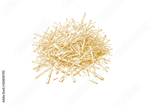 Straws Hand Drawn Sketch Illustration Vector Isolated
