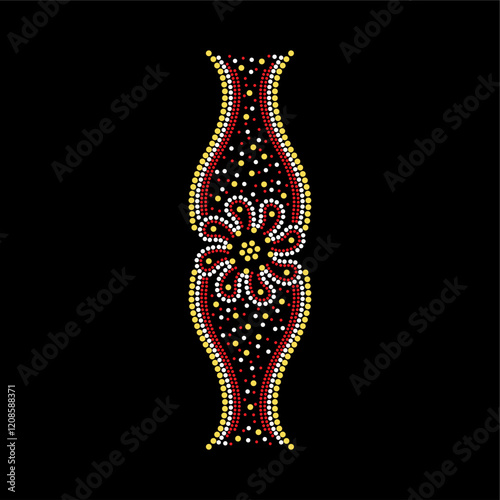 Rhinestone applique collar design for t-shirt or blouse hot-fix transfer. Abstract beautiful glitter applique rhinestone motif.
