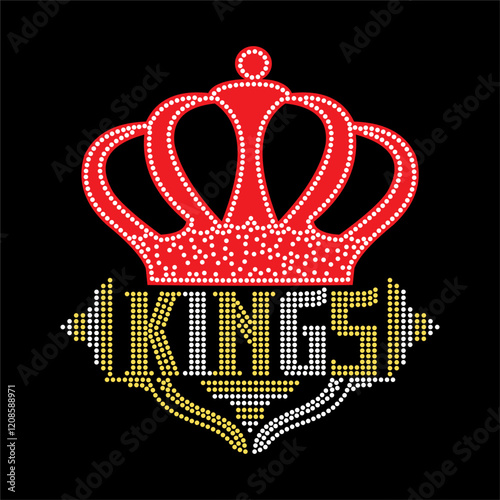 Rhinestone applique collar design for t-shirt or blouse hot-fix transfer. Abstract beautiful glitter applique rhinestone motif.