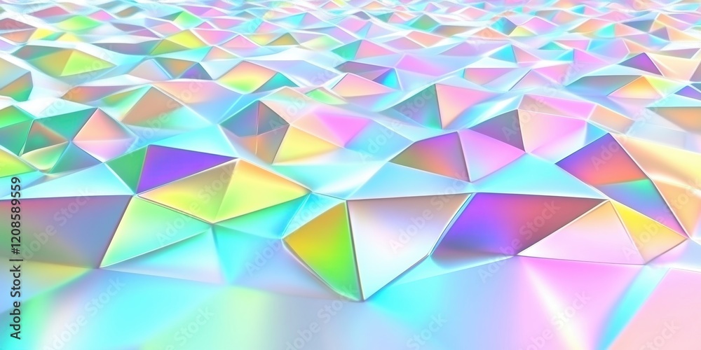 Abstract Pastel Holographic Geometric Triangles Background Iridescent Low Poly 3D Render Abstract Pastel Holographic Geometric Triangles Background Iridescent Low Poly 3D Render