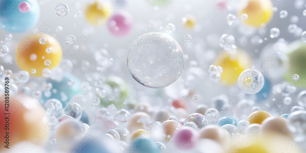 Abstract pastel spheres floating in water vibrant bubbles airy light dreamy background Abstract pastel spheres floating in water vibrant bubbles airy light dreamy background