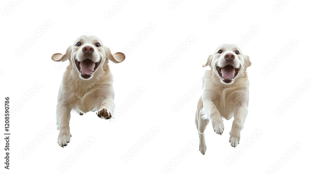 Cute Happy Dogs Jumping and Running With Joy Generative AI Cute Happy Dogs Jumping and Running With Joy Generative AI