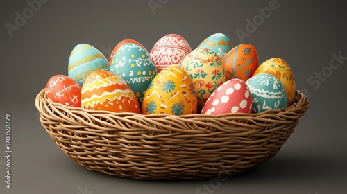 Vibrant easter egg basket collection for festive decor and celebration