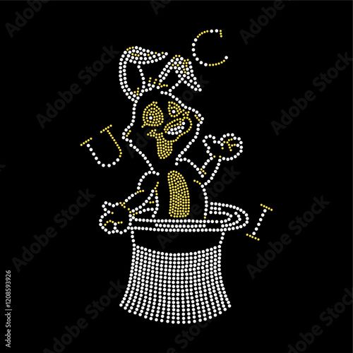 Rhinestone applique collar design for t-shirt or blouse hot-fix transfer. Abstract beautiful glitter applique rhinestone motif.	