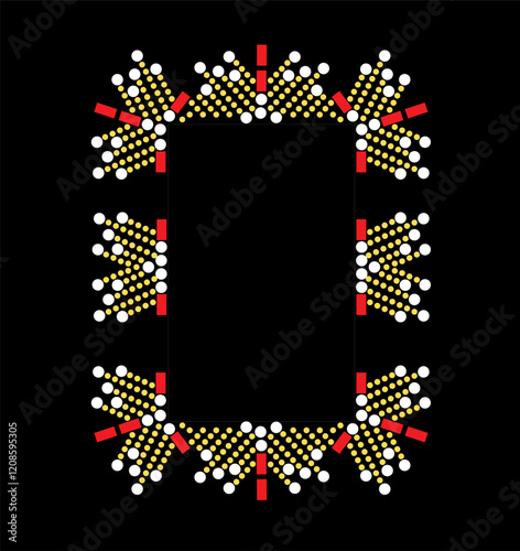 Rhinestone applique collar design for t-shirt or blouse hot-fix transfer. Abstract beautiful glitter applique rhinestone motif.	