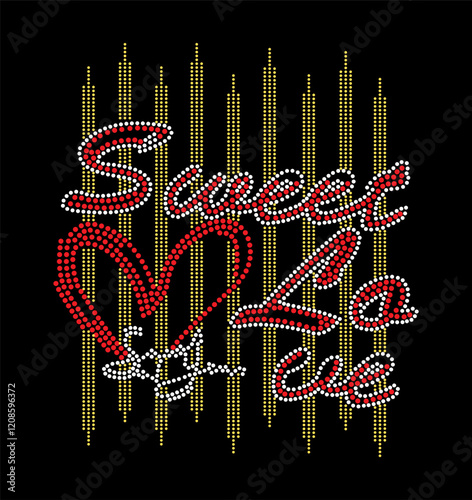 Rhinestone applique collar design for t-shirt or blouse hot-fix transfer. Abstract beautiful glitter applique rhinestone motif.	