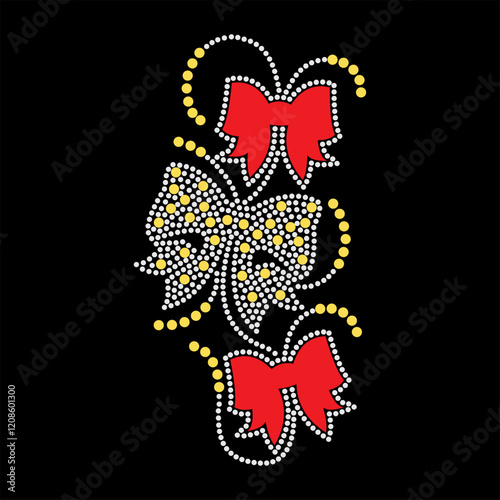 Rhinestone applique collar design for t-shirt or blouse hot-fix transfer. Abstract beautiful glitter applique rhinestone motif.	