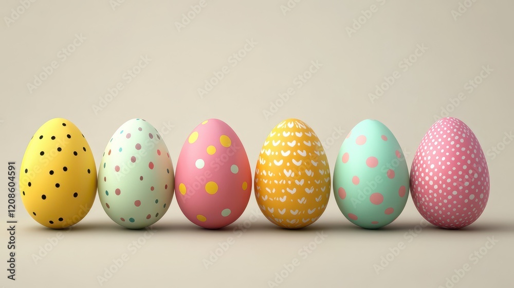 Fototapeta premium Colorful easter eggs for holiday celebration and decoration inspiration
