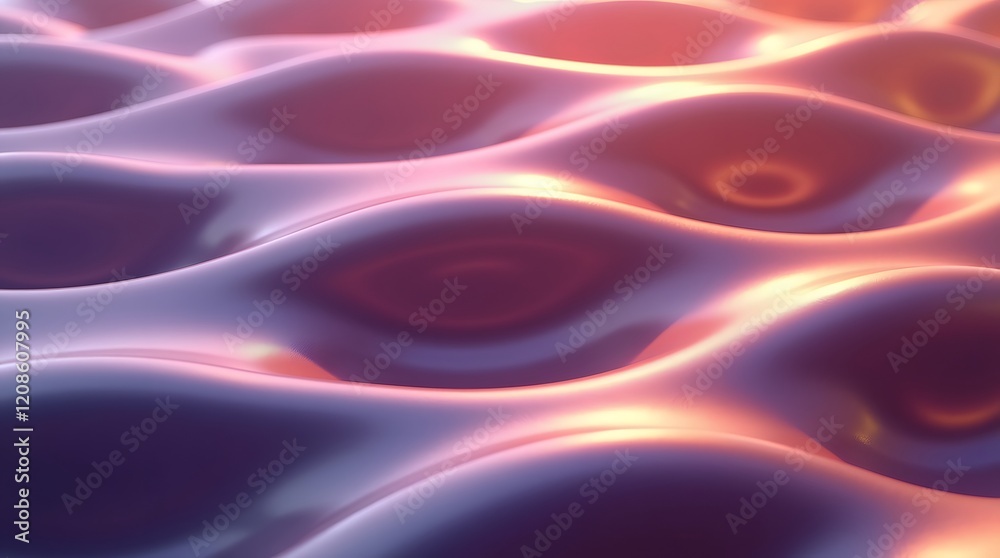 Obraz premium Wavy Background with Iridescent Gradient Waves Creating a Smooth, Abstract, and Futuristic Design Aesthetic .