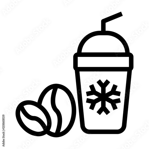 ice coffee Line Icon