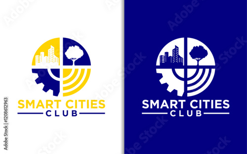 Smart city logo symbol or icon template